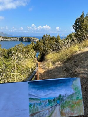 Sonja Kalmanfi nello studio: Baia degli Infreschi - hier begrüße ich jährlich das Neue Jahr und tanke frische Inspiration