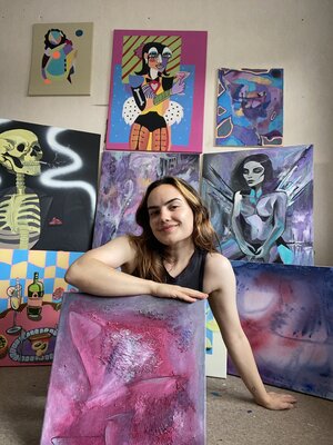 Stella Mierendorff in de studio