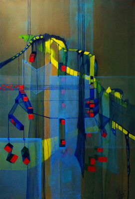 Ulla M. Neuhaus in de studio: hanged up, - forever, Kunstwerk bei Art.Box Project Miami 2.0, Semifinalistin at Miami Art Week, Miami-Wynwood (USA)