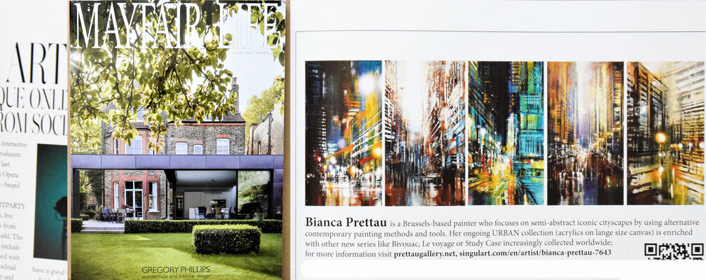 Bianca Prettau en el estudio: Bianca Prettau in "Mayfair Life" magazine