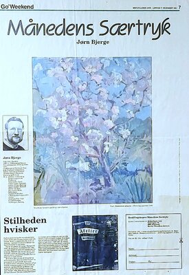 Joern Bjerge dans le studio: 'The special print of the month' showed in 7  journals of Denmark 7.-12-1991