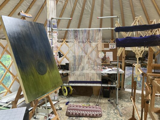 Agnes Boes in the Studio: today, inside my yurt: a little, busy place