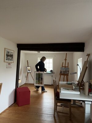 Annett Coumont in de studio: Artist studio Annett Coumont at "Halfen Dombach 1" - Studio Room