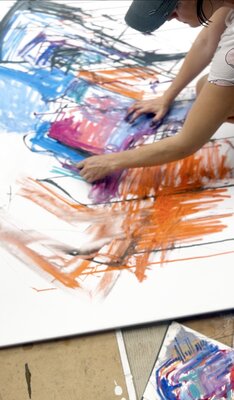 Maria Husarska in de studio