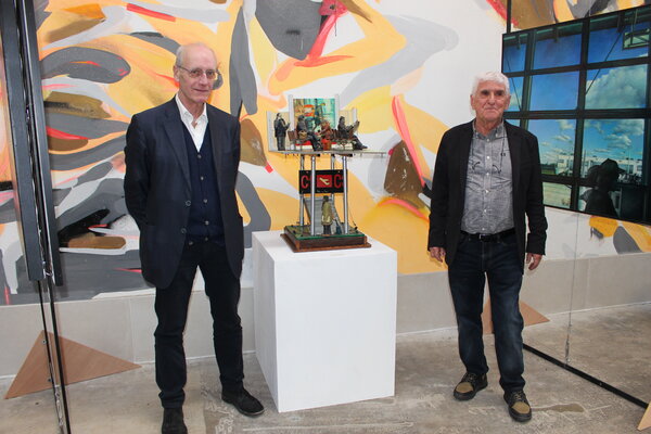 Paolo Cristiani in de studio: Inaugurazione Mostra Modena (aprile 2023) con il critico Michele Fuoco