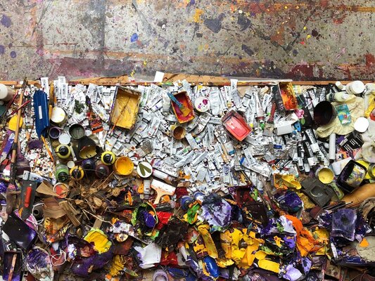 Charles Belle en el estudio: Atelier de Charles Belle, palette