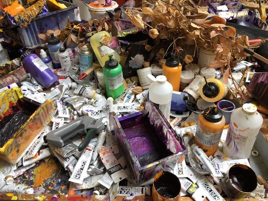 Charles Belle en el estudio: Atelier de Charles Belle, palette