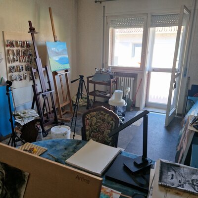 luca Ripamonti in de studio: una veduta dello studio