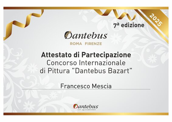 Francesco Mescia nello studio: Concorso Internazionale Dantebus