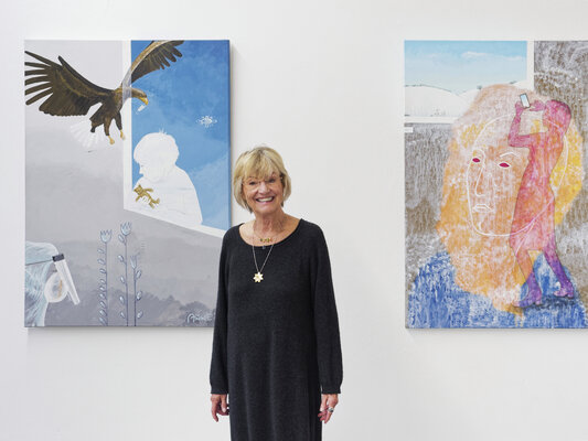 Anne Dohrenkamp in de studio: Ausstellung 2025 Dresden, Motorenhalle