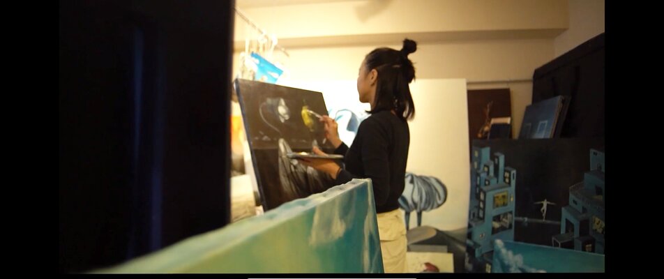 Saachi en el estudio