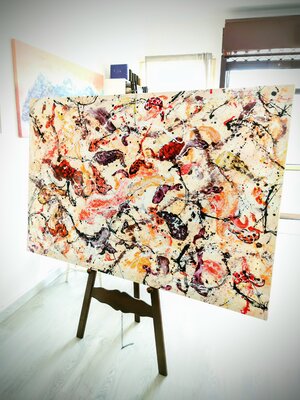 Luís Bastos nello studio: Commissioned artwork for Los Angeles collector !!!