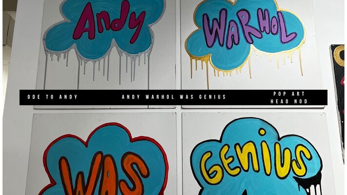S. Bothé im Studio: Warhol Pop Art Series 2019- by S.Bothé a head nod to the genius mind of Warhol. This idea came to past at the height of C19 where the most sane thing for S.Bothé to do was to reflect the times of cultural radiance with an artistic gentrification of p
