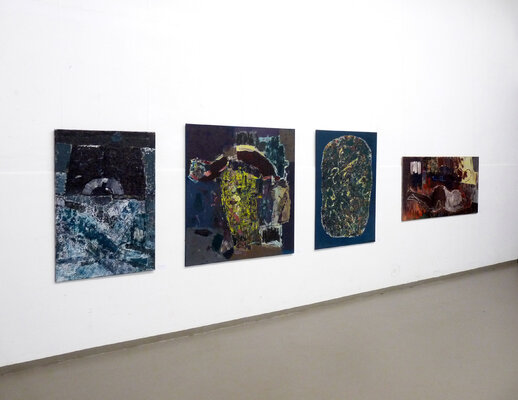 Bernd Schlothauer in de studio: Ausstellung 2019 im KUNSTWASSERWERK e.V. Schwerin/MVP, Kurator: Ulrich Kavka