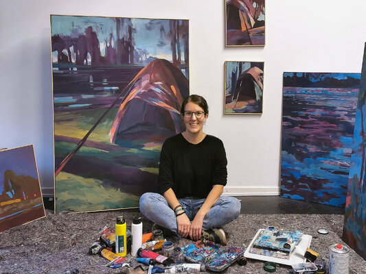 Michaela Schmid en el estudio: Blick in mein Atelier