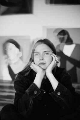 Justina Gve in the Studio