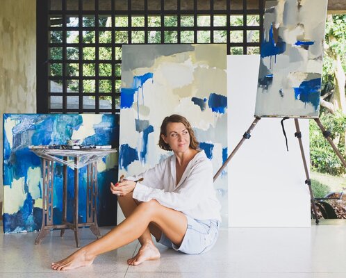 Ana Saut in de studio: I am in my studio in Sri Lanka