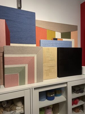Rosarinho Andrade in de studio: Some of my threads and materials and artworks from 2023 to 2024