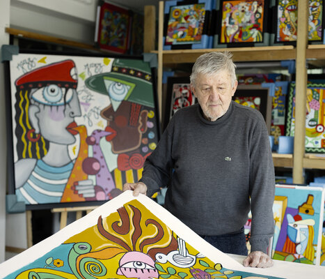 Henri Wojcik in de studio