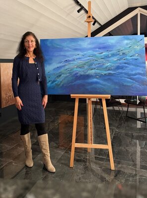 Mariann Haukaas in the Studio: A painting to all the bluelovers out there!