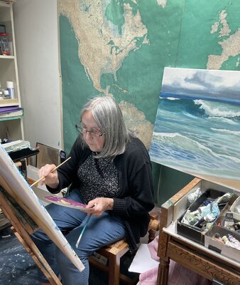 Michèle Buchet in de studio