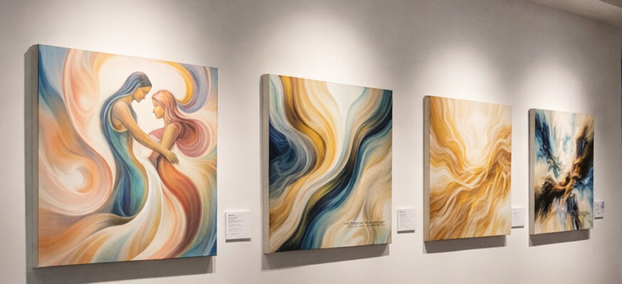 Marija Ruisi in de studio: Abstract-Contemporary-Art-Gallery–Maria Ruisi-Europe-Lettonie-Riga