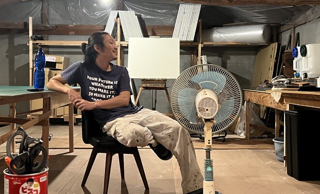 Hirofumi Miyauchi (Andecian) in de studio: Daily life in Sado studio