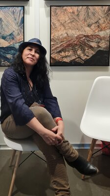 Claudia Ocanto im Studio: En mi stand de BADA 2023, Feria de arte contemporáneo, Buenos Aires, Argentina