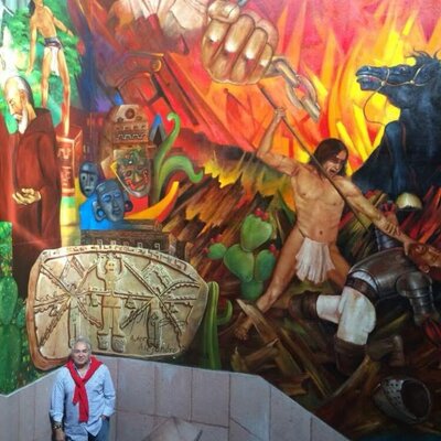 Alejandro Reyna en el estudio: Our heroes who gave us peace and freedom - Government Palace of San Luis Potosí.