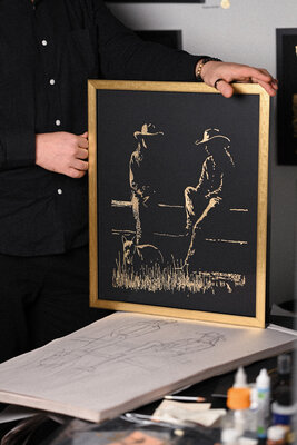 Victor Selin nello studio