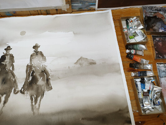 Oscar Alvarez Pardo nello studio