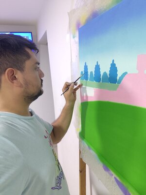 Luis Mayorga in de studio