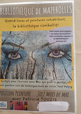 Patricia Touzis in the Studio: Exposition a la bibliothèque de la commune