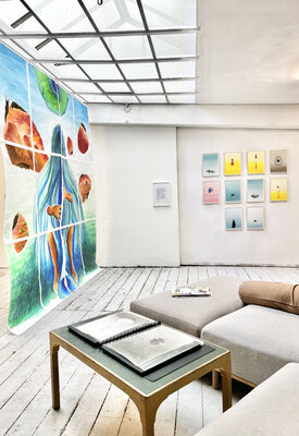 Rebekka Kraft nello studio: Open Studio während Atelierrundgang "Kunst im Karree" in meinem Viertel (2025)