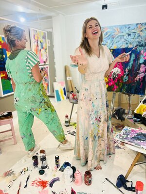 Louisa Kruger en el estudio