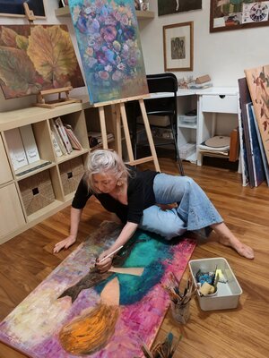 Anna Carrarini in de studio