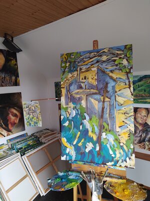 Florian Weiss en el estudio: Atelieransicht