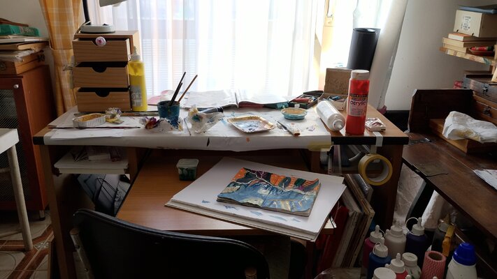 Francesca Tesoriere in de studio: wrking space, the table