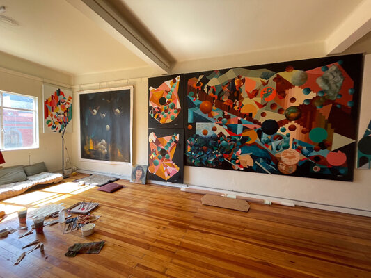 Begoña Colomar in de studio: Midday in my studio showcasing Nigredo, Map Of The Soul  and Psychopomps pieces
