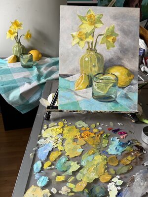 Bernd Weber nello studio: Painting a Stil life in my studio