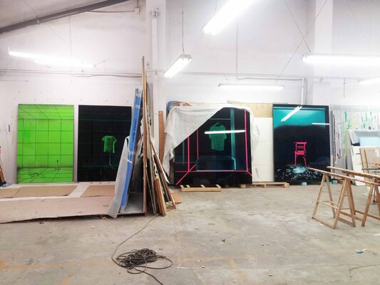 Carolina Ferrer Juan in de studio: Obras serie El lugar de la espera en estudio