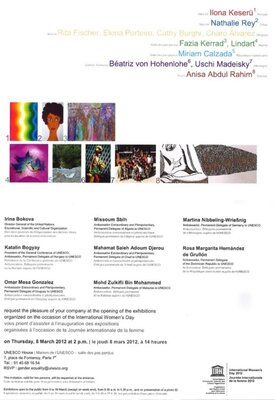 Nathalie REY nello studio: UNESCO : Exposition pour la Journée Internationale de la femme (2012). Exposition collective, Paris