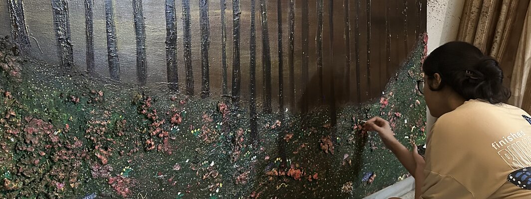 Rishika Sahgal en el estudio: Working on a Commission Piece, An Ode to Gopi Geet