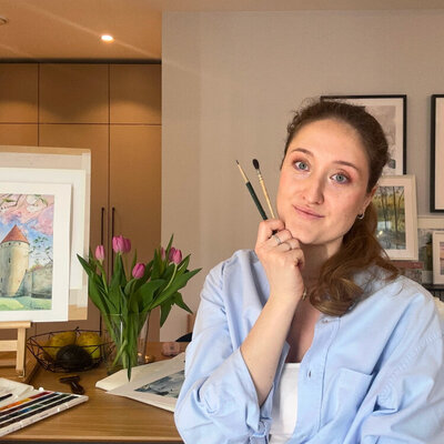 Kateryna Zdravcheva en el estudio