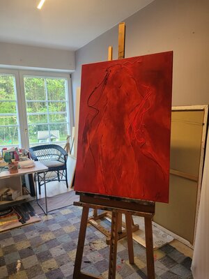 Nadya Hauswald in the Studio: Im Atelier.  Ein neues Bild entsteht