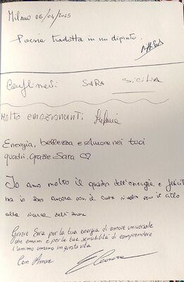 Marie-Helene Sara Simon nello studio: commentaire sur mon livre d'or
