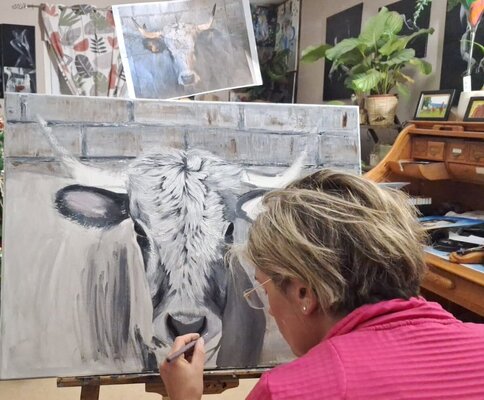 Ingrid Machin in de studio