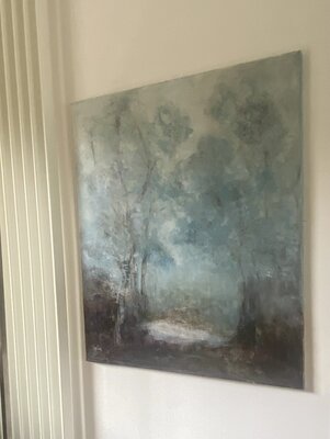 Lila Bettin dans le studio: La Forêt de Merlin Huile sur toile 92 cm x 73 cm création oct. 2025