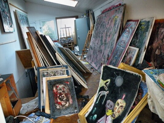 Reinhard Stammer in the Studio: 2012 in my studio in Handewitt Germany