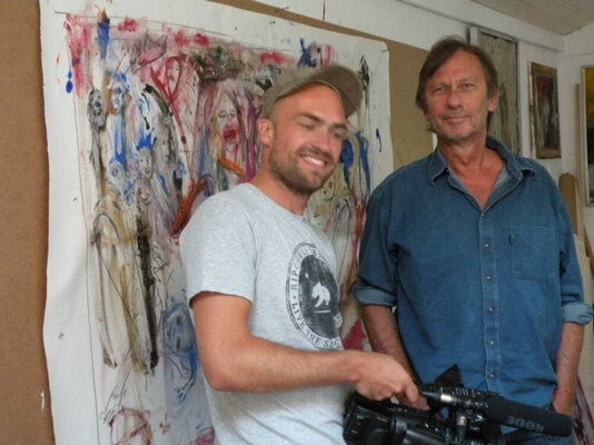 Reinhard Stammer in the Studio: Film production with Malte Blockhaus  2014 in my studio in Handewitt Germany